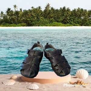 Wonder Nation Sandals Shoes Boys 13 Brown Spring Summer Beach Strap Back